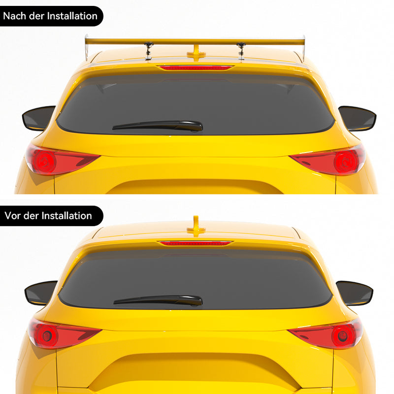 Alerón trasero de aluminio ajustable para escotilla universal GT, color plateado, 15