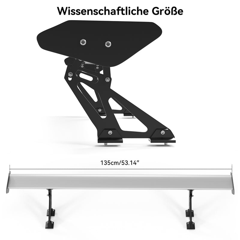 Alerón trasero universal de aluminio para sedán GT, color plateado