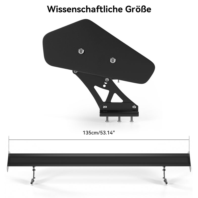 Spoiler de corrida de asa traseira de alumínio GT leve e ajustável universal genérico