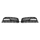 2013–2016 Audi A5 S-Line S5 2 bitar Front Fog Lights Black Cooler Grille