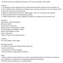 1992–2004 Isuzu Rodeo 4L30E Getriebe-Reparatursatz für Automatikgetriebe