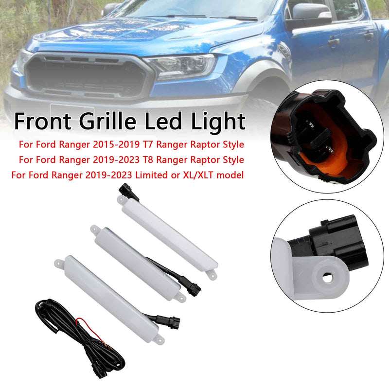 Front Grill Grill Hvid? Led lys passer til Ford Ranger 2015-2023 T7 T8