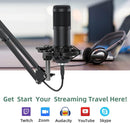 BM800 USB kondensatormikrofon for PC Studio Mikrofonsett Vokalstreaming