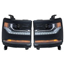 2016–2019 Für Chevy Silverado 1500 Links+Rechts LED-Scheinwerfer, Glanzschwarz, 84357696 84893098