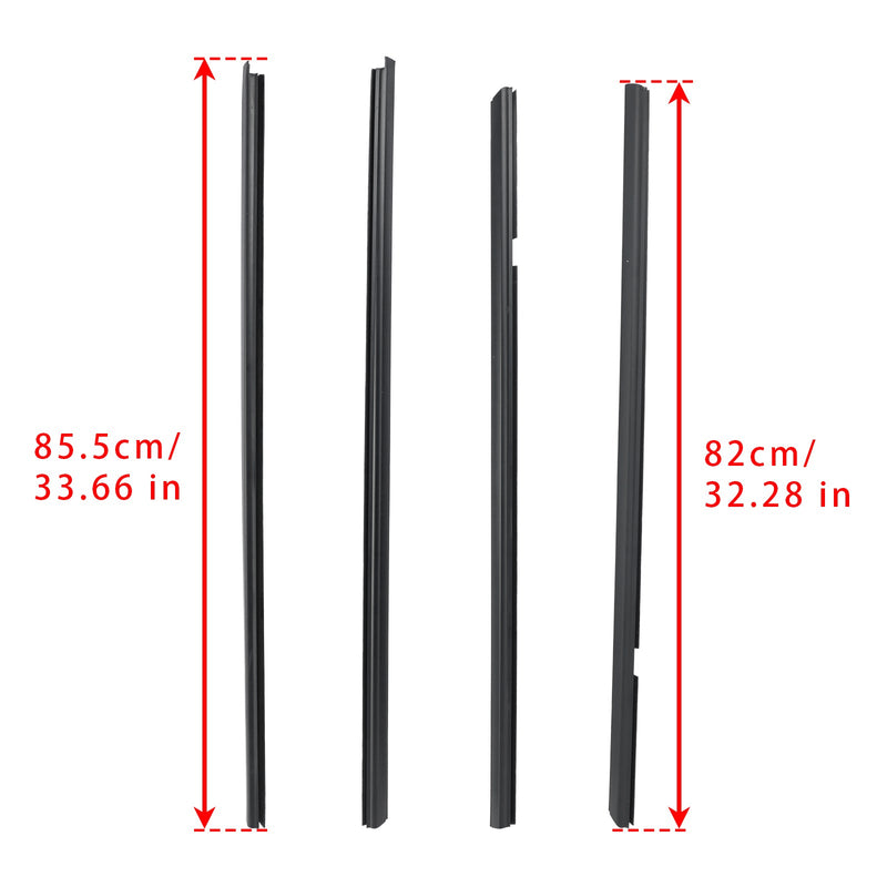 2010–2014 Honda Insight 4-teiliges Dichtungsprofil für die äußere Fensterleiste