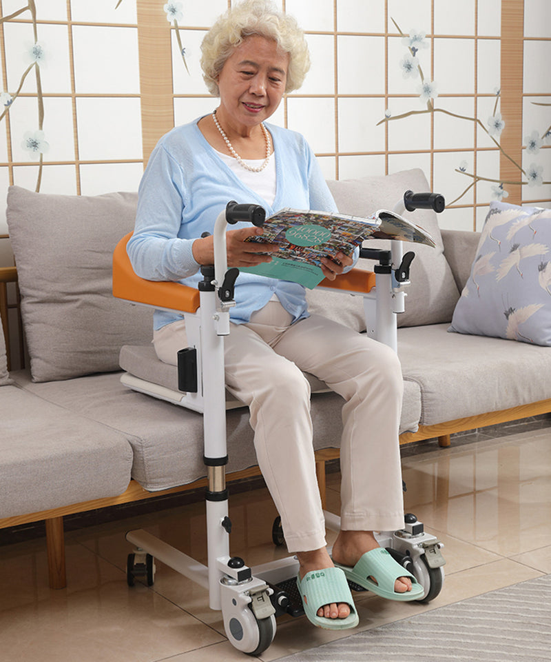 Transfer starszych krzeseł pacjentów z Rollstuhl z podzielonym siedziskiem i patelnią 180 °