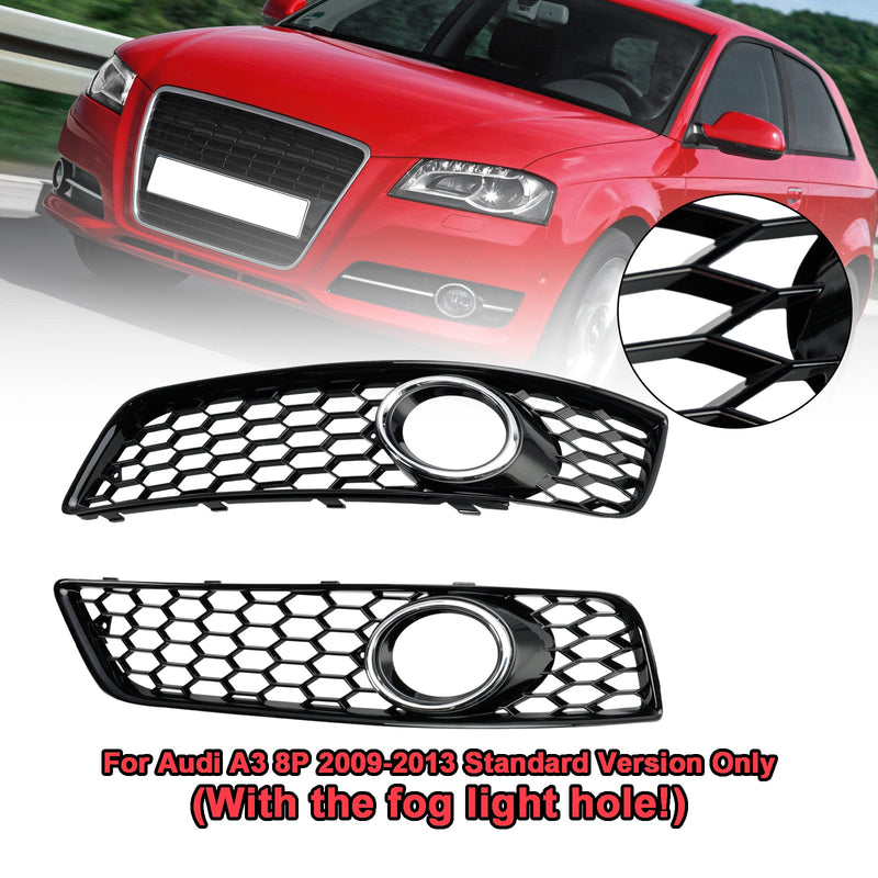 2009-2013 Audi A3 8P Honeycomb Front Bumper Tåkelys Grille Grilldeksel