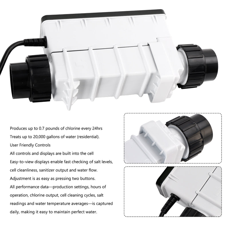 IC20 EC-520554 Salzchlorinator-Desinfektionsmittel für 20.000-Gallonen-Salzwasserpool