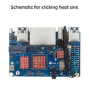 Kühler Orange Pi RV2 Entwicklungsboard Kühlkörper aus reinem Kupfer, selbstklebender Kühler