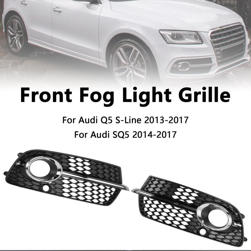 Etupuskurin sumuvalon säleikkö sopii Audi Q5 S-Line SQ5 2013-2017 musta kromi
