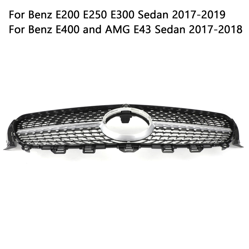 Diamant sølvramme frontgrill radiatorgrill for Mercedes Benz W213 E300 E400 16-19