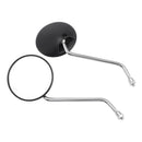 Par runde speil, svart, for Piaggio Vespa scooter/moped, 8 mm, universell passform