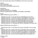 Nuevo Cilindro esclavo del actuador de embrague a4512500062 para Smart Fortwo Coupe Cabrio