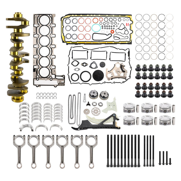2010-2018 BMW X5 xDirve35i / xDrive40i E70 F15 N55 3.0L Engine Rebuild Pistons Gaskets Kit Crankshaft Rods Timing Set 11212163665