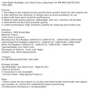 1999-2005 VW MK4 Golf/GTI/R32 Links + Rechts Scheinwerfer Objektiv Shell Abdeckung Lampenschirm