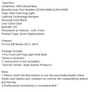 2012–2016 VW Beetle 1 Stück Frontstoßstange links Nebelscheinwerfer mit Birne 5C5941699A