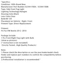 2012–2016 VW Beetle 1 Stück Frontstoßstange rechts Nebelscheinwerfer mit Birne 5C5941700A