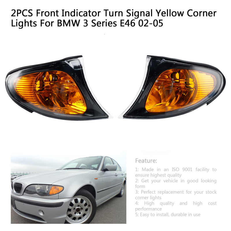 Luzes de canto dianteiras amarelas para BMW Série 3 E46 02-05 Generic