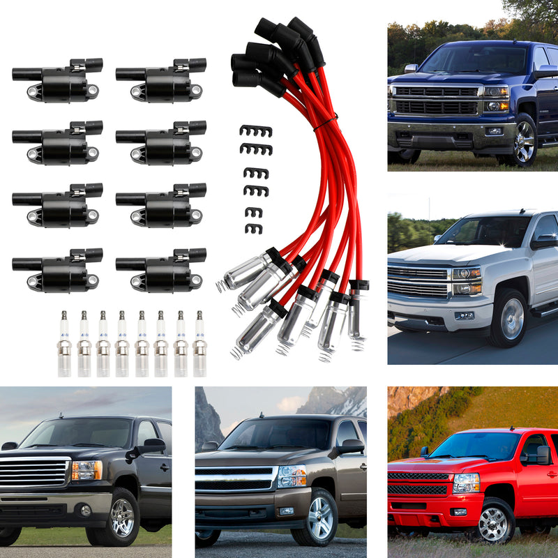 2008-2016 Chevrolet Express Silverado GMC Savana Sierra 2500 3500 1500 8pcs Bobina de Ignição + Vela de Ignição + Fio UF414