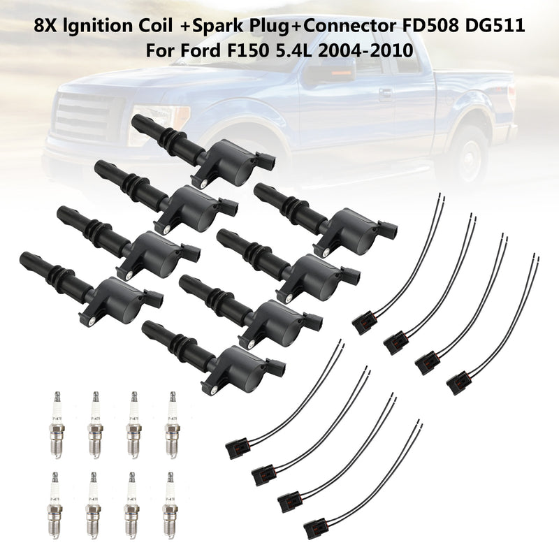 2005-2007 Ford F-450 Super Duty 6.8L V10 8X sytytyspuola + sytytystulppa + liitin FD508 DG511 Fedex Express