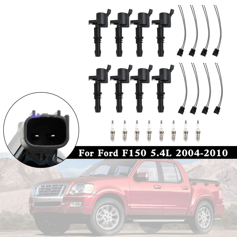 2005-2008 Ford F-250 F350 Super Duty 6.8L V10 8X Bobina de ignição + vela de ignição + plugue FD508 DG511 Fedex Express