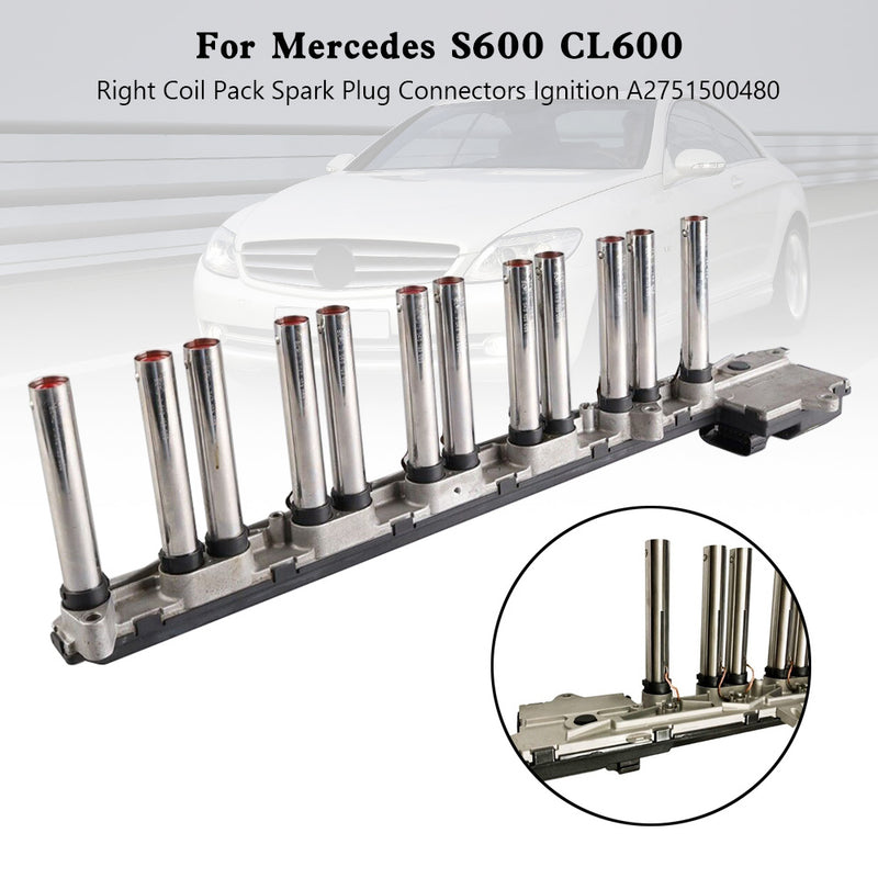 2006-2013 Mercedes-Benz S65 AMG 220.179 Bobina de ignição direita A2751500480 da tampa da vela de ignição