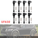 2011-2013 Infiniti QX56 V8 5.6L Fahrerseite 8X Zündspulen- und Zündkerzensatz UF650