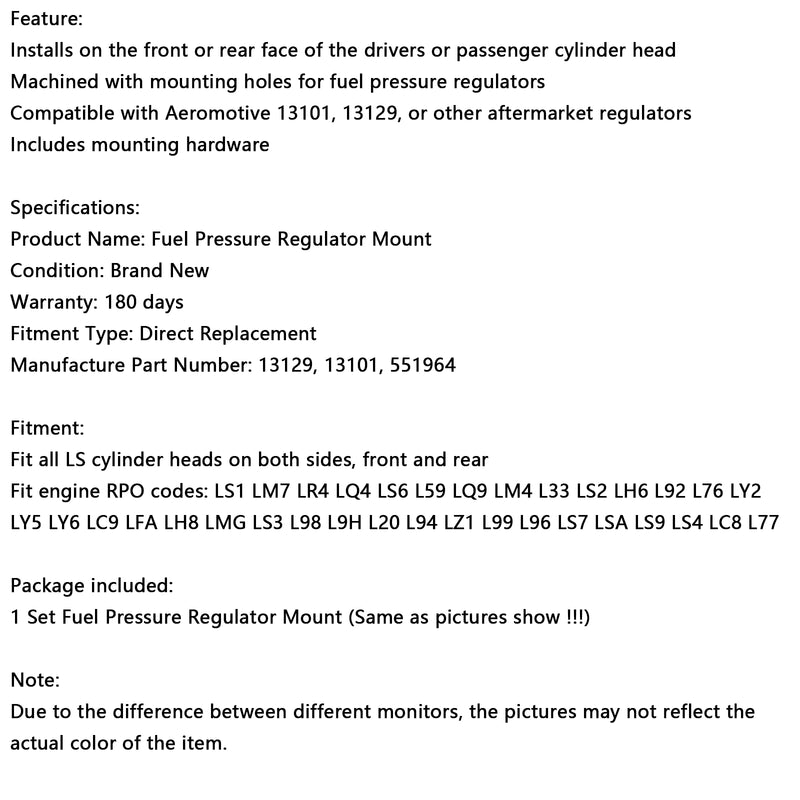Drivstofftrykkskontroller Bracket Fit Ls Cylinder Head Montering Ticket Fit Chevy