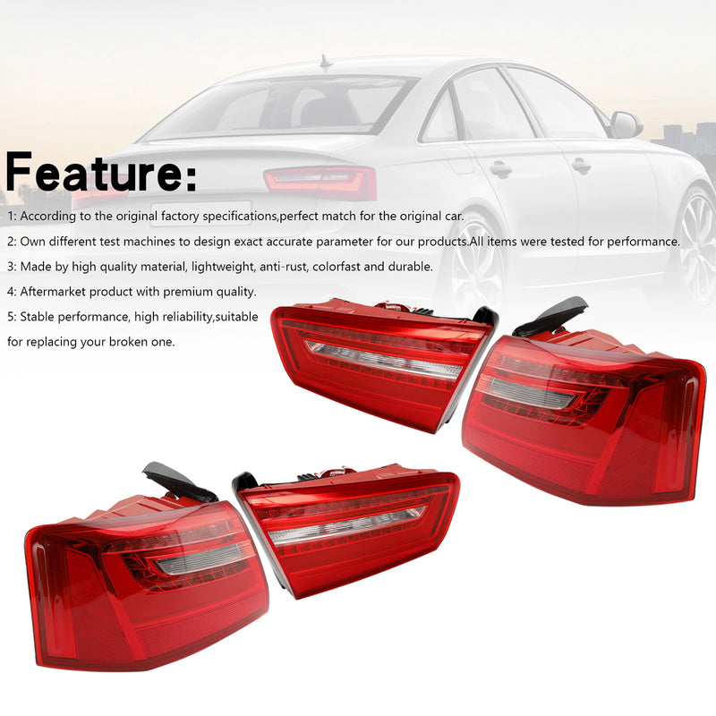 AUDI A6 2012-2015 Samochód 4szt. Wewnętrzne zewnętrzne światło tylne LED Światło hamowania