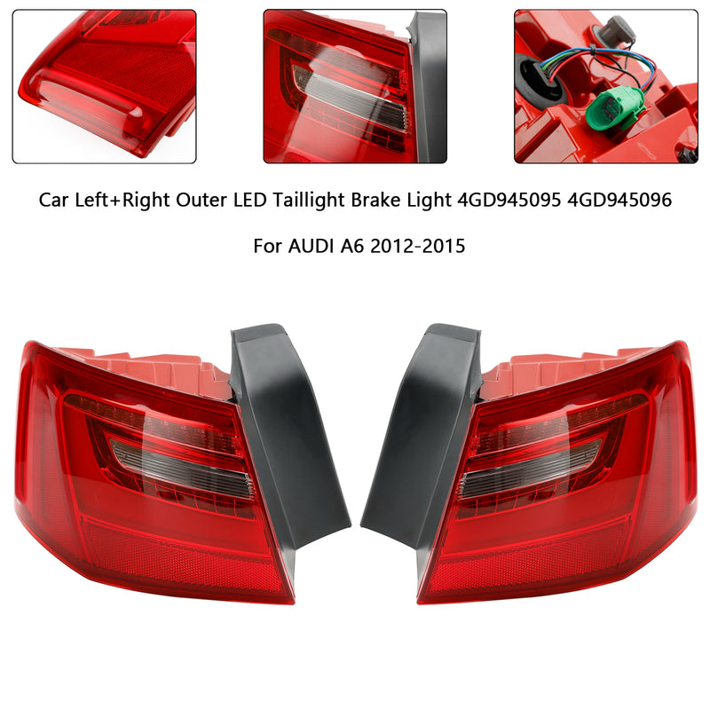 AUDI A6 2012–2015 Auto L+R äußeres LED-Rücklicht Bremslicht 4GD945095 4GD945096