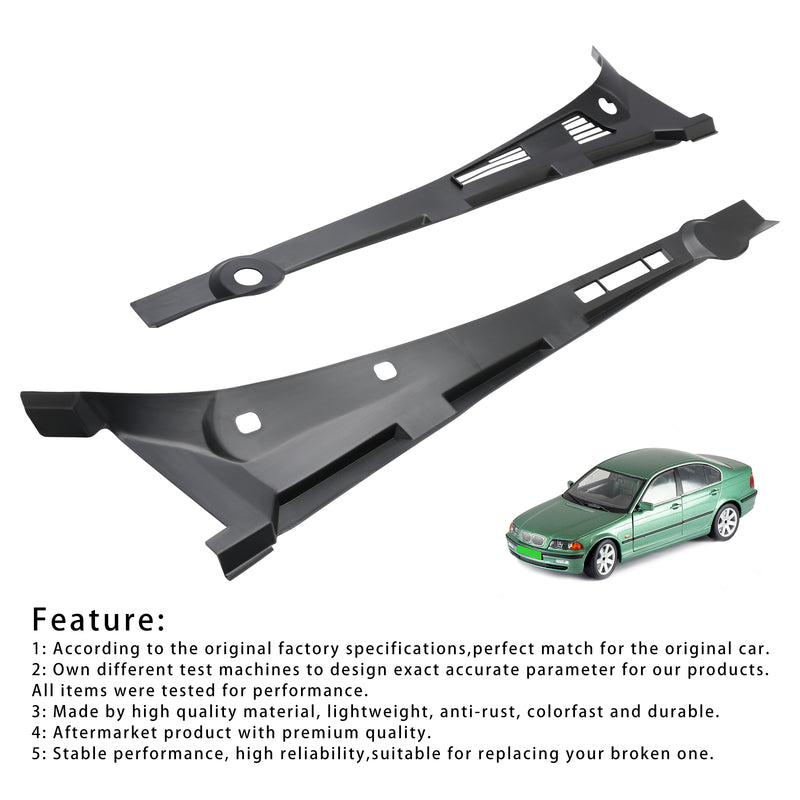 Venstre + højre forrude bæltedæksel 51711960843 44 Til BMW E36 318i 325i 328i M3