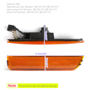 Pair Amber Front Bumper Side Marker Lights For 2001-2005 VW Passat B5.5