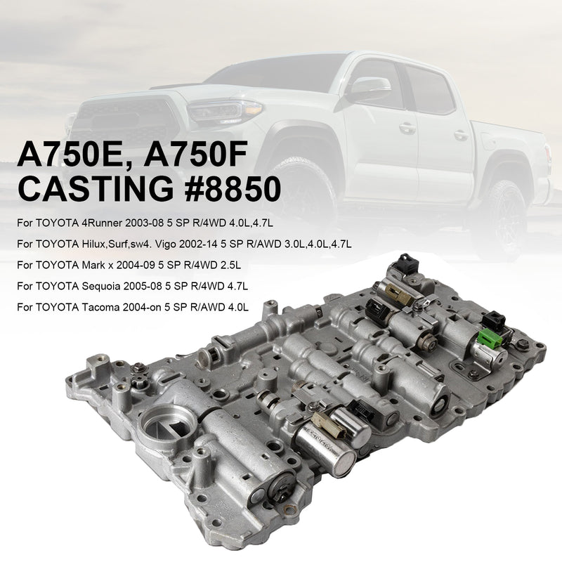 2003-2008 Toyota 4Runner 5 SP R/4WD 4.0L 4.7L A750E/F Corpo da válvula de transmissão com solenóides TB-50LS