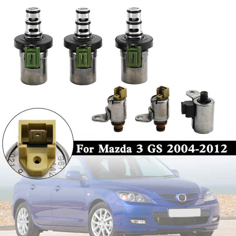 Conjunto de válvula solenóide de transmissão Mazda 3GS 2004-2012 48420K-R 4F27E 6 peças