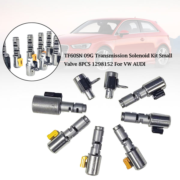 Audi TT 2003-2008 6 velocidades F/AWD L4 1.8L 2.0L 3.2L TF60SN 09G Kit solenóide de transmissão Válvula pequena 6pcs 1298152