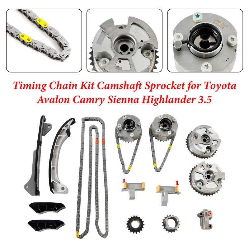 2007-2017 Toyota Camry Lexus ES350 3,5L registerkjedesett Kamakseltandhjul 13050-31140 13080-31010 13562-0P010