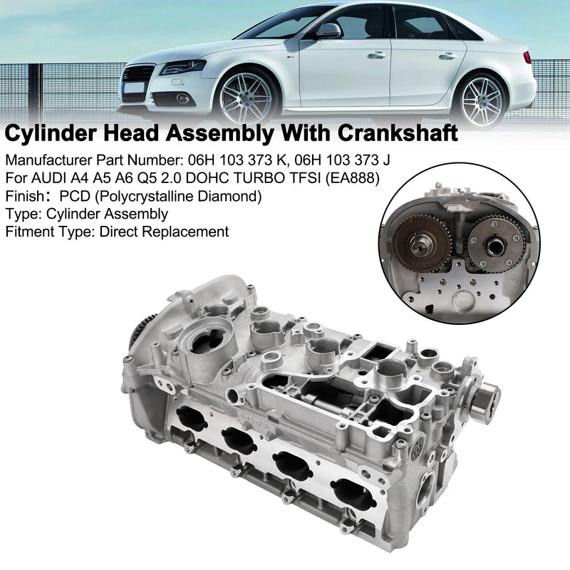 06H103373J Cylinderhovedsamling krumtapaksel til AUDI A4 A5 A6 Q5 2.0 DOHC TFSI (EA888)