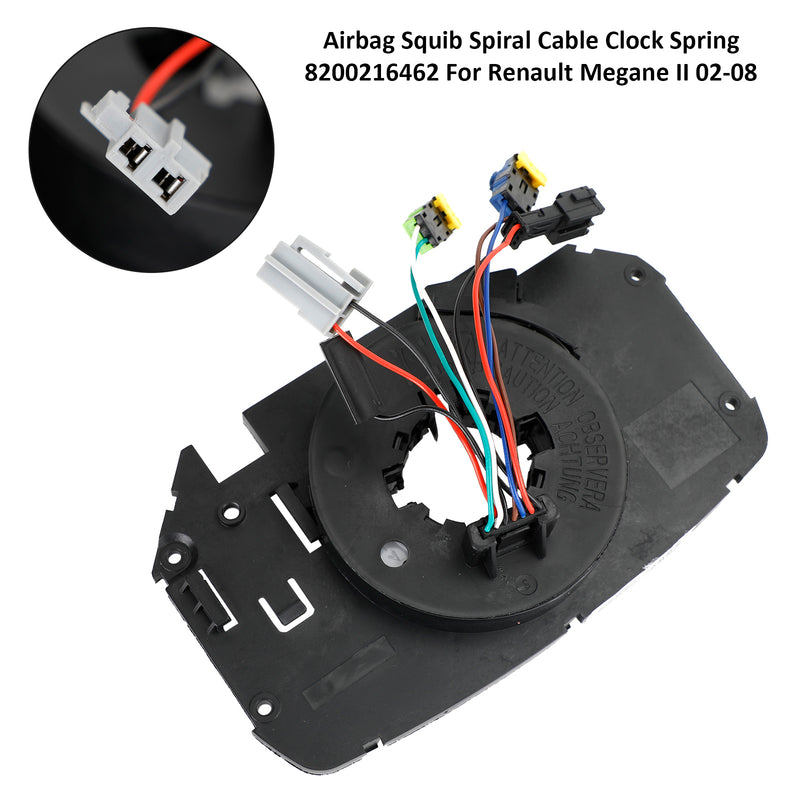 2002–2008 Renault Megane II Airbag Squib Spiralkabel Wickelfeder 8200216462 1,4–2,0 Schrägheck