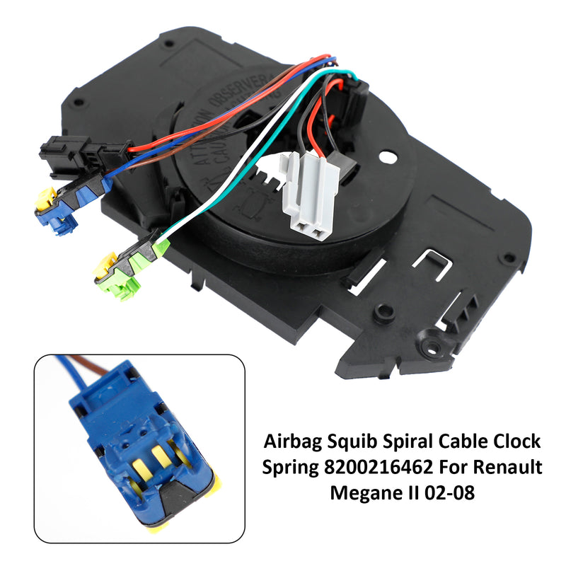 2003-2008 Renault Megane II poduszka powietrzna Squib cewka kabel sprężyna śrubowa 8200216462 1.4-2.0 Sedan