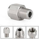 Adaptador de medidor de pressão de óleo de aço inoxidável fêmea de 1/8 "NPT macho para M10x1.0