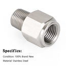 Adaptador de medidor de pressão de óleo de aço inoxidável fêmea de 1/8 "NPT macho para M10x1.0