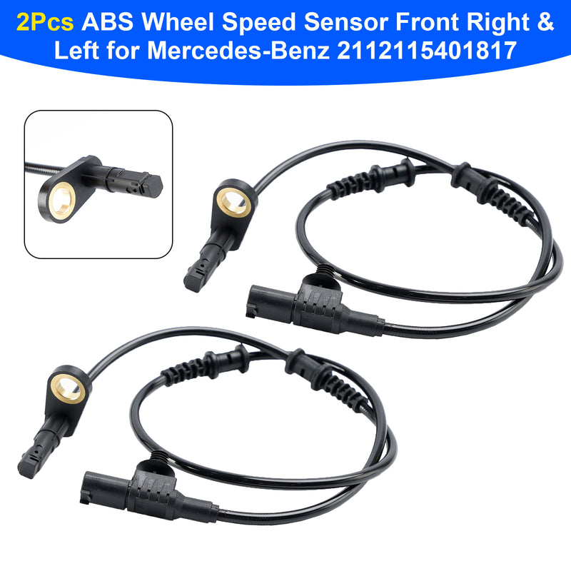 2 piezas ABS sensor de velocidad de rueda delantera derecha e izquierda para Mercedes-Benz 2112115401817