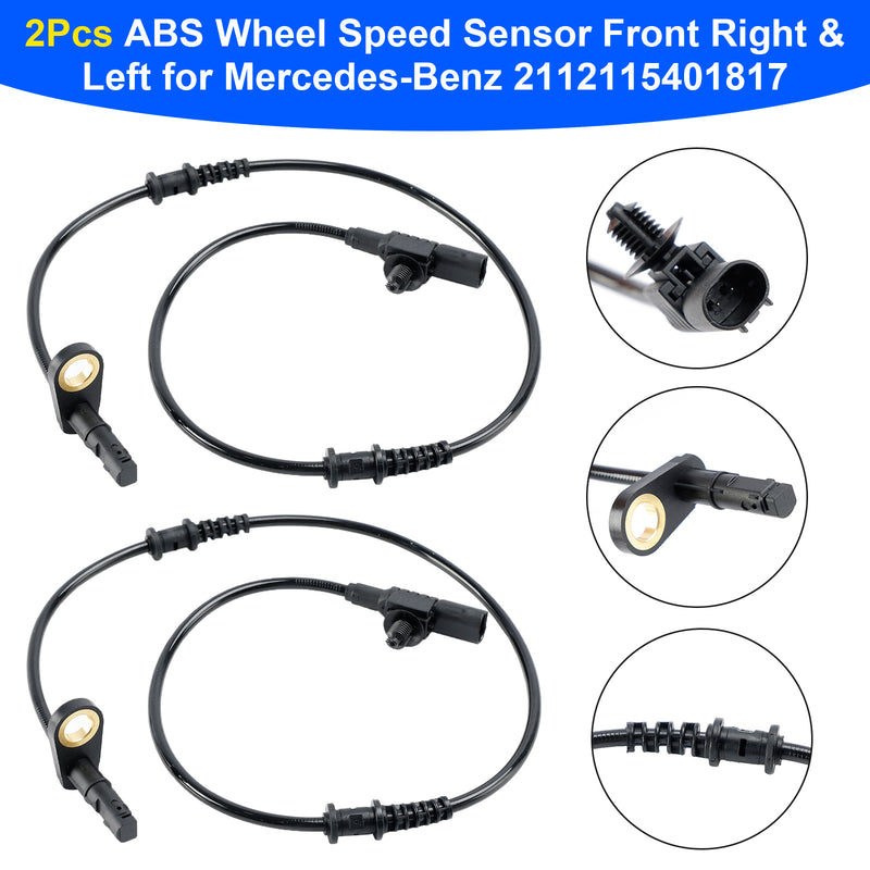 2 piezas ABS sensor de velocidad de rueda delantera derecha e izquierda para Mercedes-Benz 2112115401817