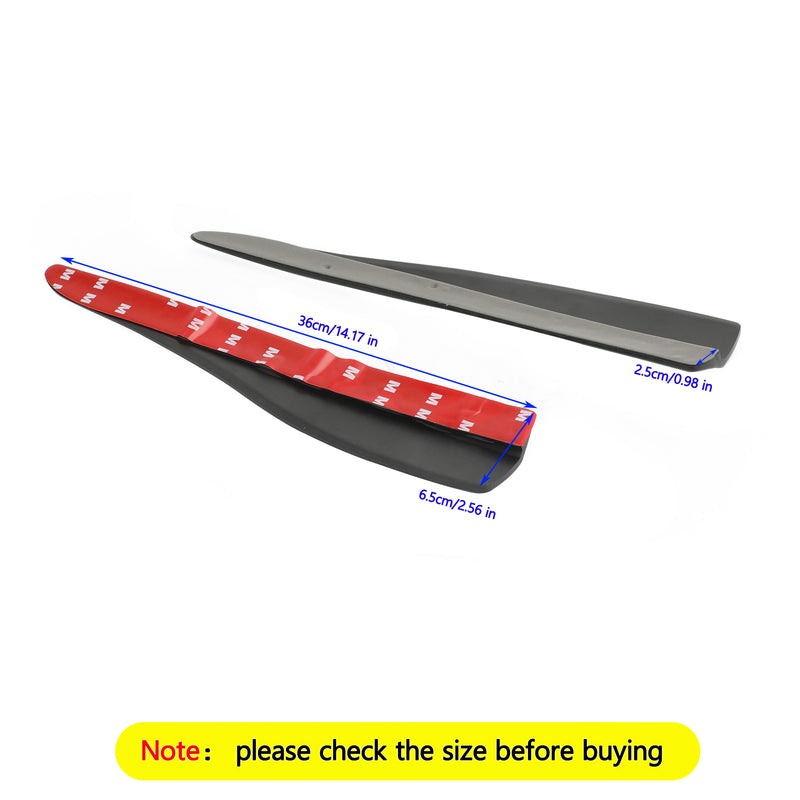 2 stk 36 cm gummibil foran bak støtfangerleppe Antikollisjonsstrimmel Karbonfiber Generisk