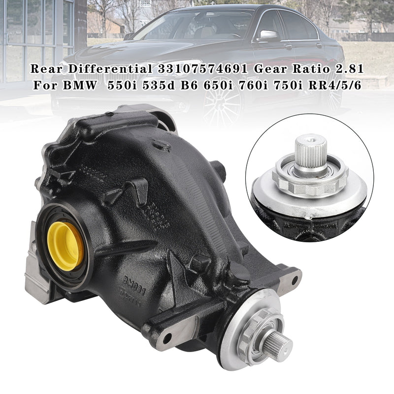BMW 550i 535d B6 650i 760i bakakseldifferensial 33107574691 girforhold 2,81