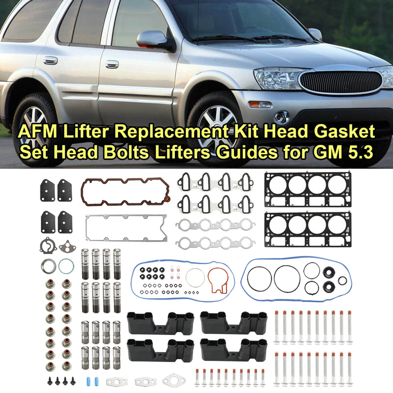 2005-2013 Chevrolet Silverado 1500 5.3L 5328CC 325CID V8 FLEX OHV, (16 Ventile) AFM Heber Ersatz Kit Kopfdichtungssatz Kopfschrauben Heber Guides Fedex Express Generic