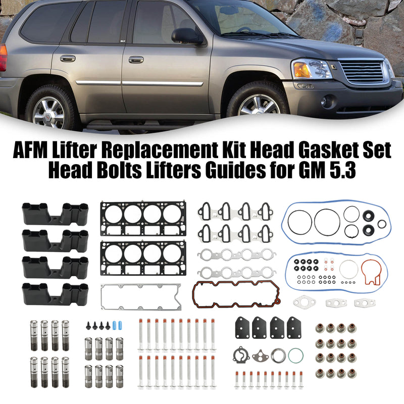 2007-2009 GMC Yukon XL 1500 5.3L 5328CC 325CID V8 OHV, (16 Válvulas) Kit de Substituição do Elevador AFM Junta da Cabeça Conjunto Guias do Elevador de Parafuso da Tampa Fedex Express Genérico