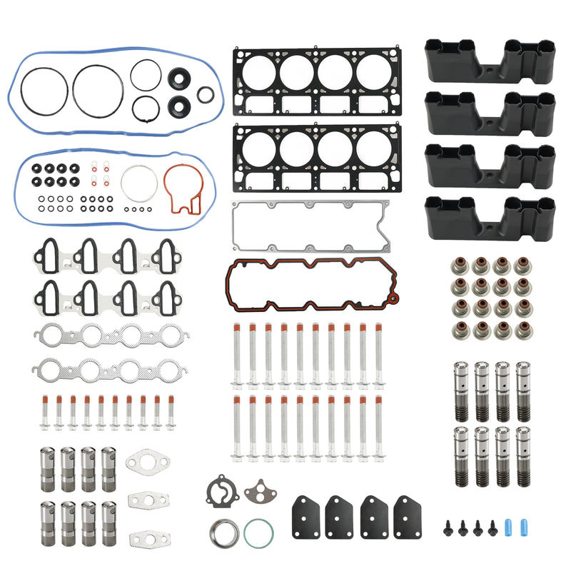 2007 Chevrolet Silverado 1500 Classic 5.3L 5328CC 325CID V8 OHV, (16 válvulas) AFM Kit de substituição de tuchos Kit de junta de cabeçote Parafusos de cabeçote Guias de tuchos Fedex Express Generic