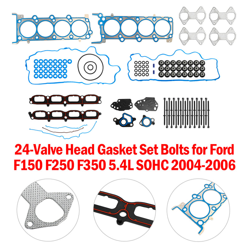 2006 Ford F-150 Lincoln Mark LT 5.4L 24 Kit de juntas de cabeza de válvula Pernos HS26306PT ES72798