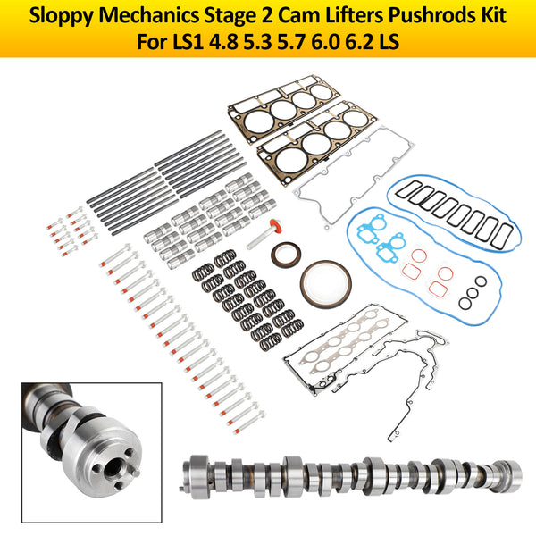 LS1 4,8 5,3 5,7 6,0 6,2 LS Sloppy Mechanics Stage 2 Cam Lifters Pushrods Kit